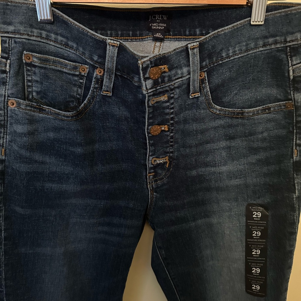 JCrew 29 9’ Mid Rise Skinny Stretch Jeans